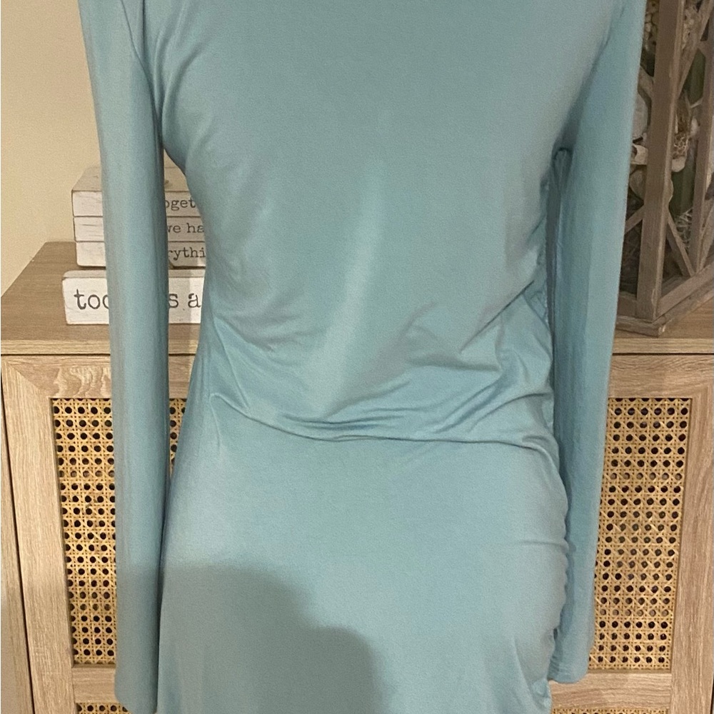 Elegant Green Soft Light Weight Long Sleeve Dress